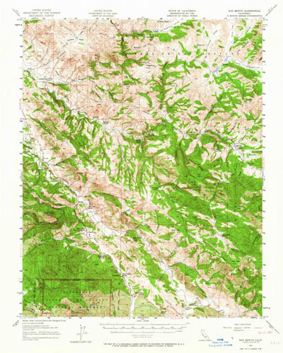 United States Geological Survey San Benito, CA (1957, 62500-Scale) digital map