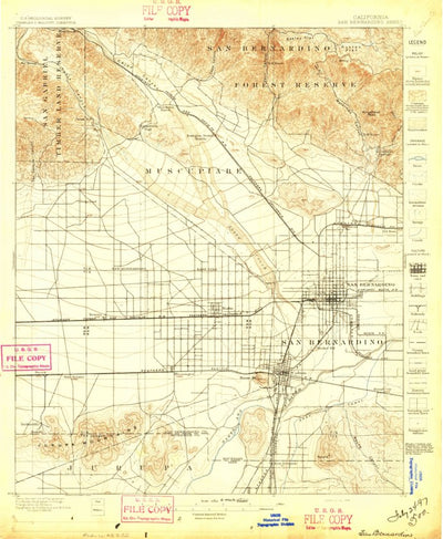 United States Geological Survey San Bernardino, CA (1896, 62500-Scale) digital map