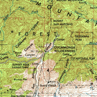 United States Geological Survey San Bernardino, CA (1958, 250000-Scale) digital map