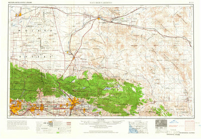 United States Geological Survey San Bernardino, CA (1966, 250000-Scale) digital map