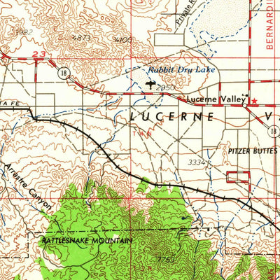 United States Geological Survey San Bernardino, CA (1966, 250000-Scale) digital map