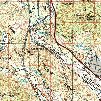 United States Geological Survey San Bernardino, CA (1982, 100000-Scale) digital map