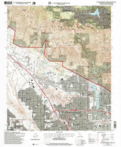 United States Geological Survey San Bernardino North, CA (1996, 24000-Scale) digital map