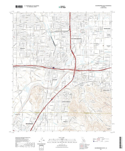 United States Geological Survey San Bernardino South, CA (2021, 24000-Scale) digital map