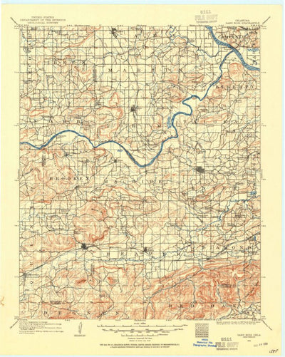 United States Geological Survey San Bois, OK (1909, 125000-Scale) digital map