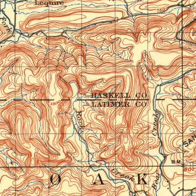 United States Geological Survey San Bois, OK (1909, 125000-Scale) digital map