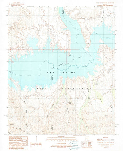 United States Geological Survey San Carlos Reservoir, AZ (1989, 24000-Scale) digital map