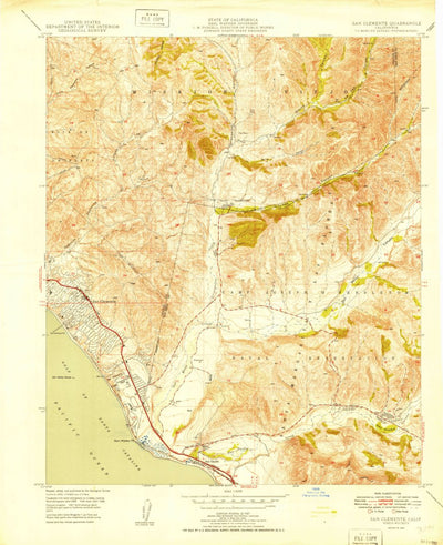 United States Geological Survey San Clemente, CA (1949, 24000-Scale) digital map