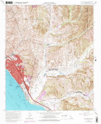 United States Geological Survey San Clemente, CA (1968, 24000-Scale) digital map