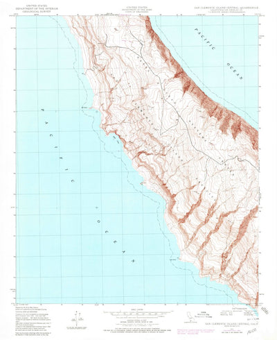 United States Geological Survey San Clemente Island Central, CA (1943, 24000-Scale) digital map