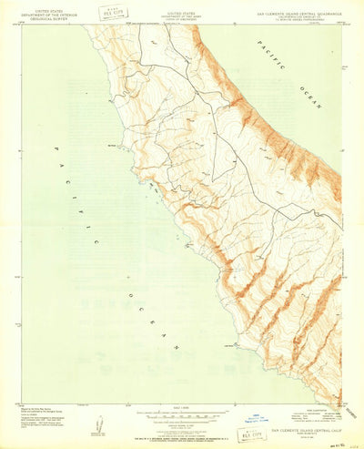 United States Geological Survey San Clemente Island Central, CA (1950, 24000-Scale) digital map