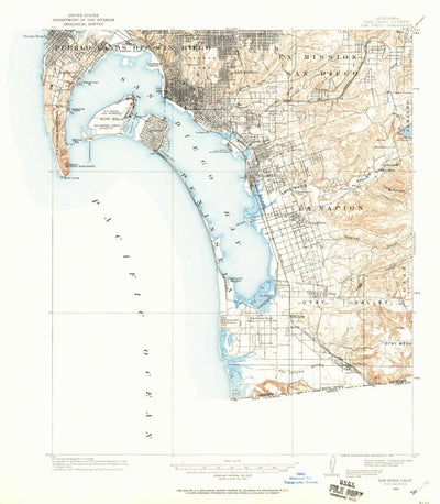 United States Geological Survey San Diego, CA (1930, 62500-Scale) digital map
