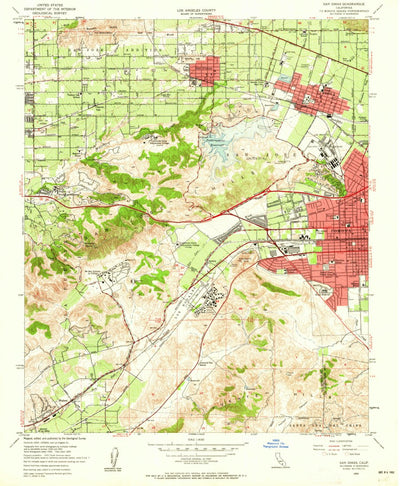 United States Geological Survey San Dimas, CA (1954, 24000-Scale) digital map