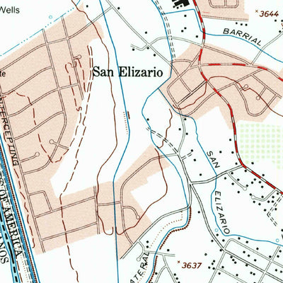 United States Geological Survey San Elizario, TX (1955, 24000-Scale) digital map