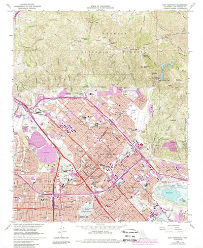 United States Geological Survey San Fernando, CA (1966, 24000-Scale) digital map