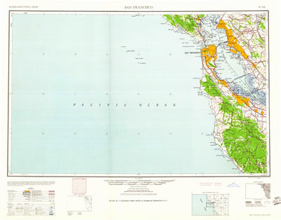 United States Geological Survey San Francisco, CA (1960, 250000-Scale) digital map