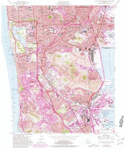 United States Geological Survey San Francisco South, CA (1956, 24000-Scale) digital map
