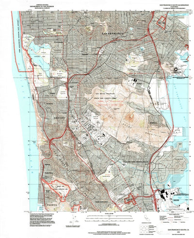 United States Geological Survey San Francisco South, CA (1993, 24000-Scale) digital map