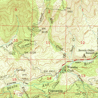 San Gorgonio Mountain, CA (1954, 62500-Scale) Map by United States ...