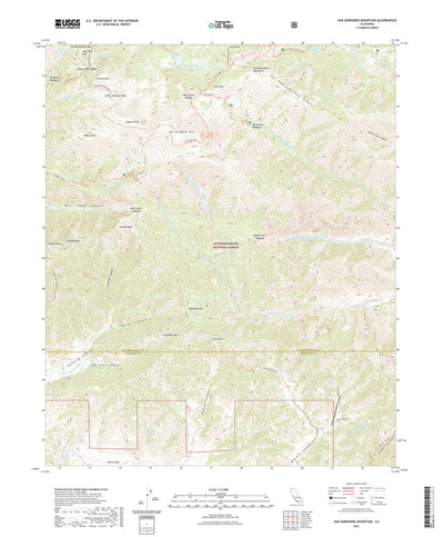 United States Geological Survey San Gorgonio Mountain, CA (2021, 24000-Scale) digital map