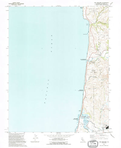 United States Geological Survey San Gregorio, CA (1991, 24000-Scale) digital map