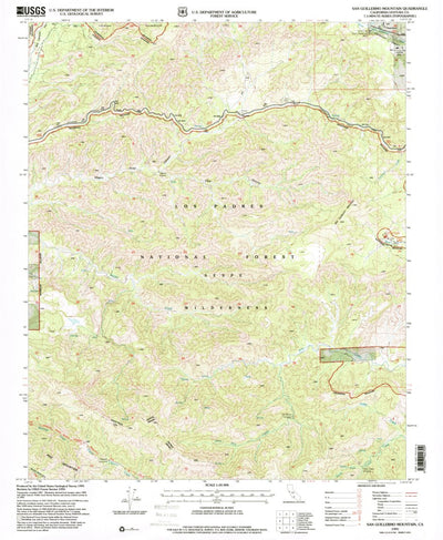United States Geological Survey San Guillermo Mountain, CA (1995, 24000-Scale) digital map