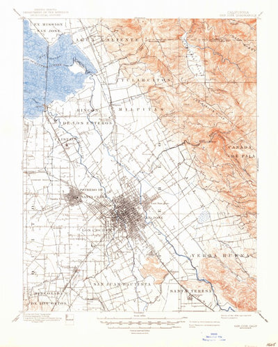 United States Geological Survey San Jose, CA (1889, 62500-Scale) digital map
