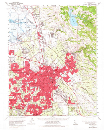 United States Geological Survey San Jose, CA (1961, 62500-Scale) digital map