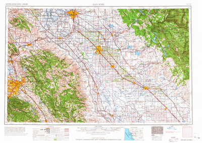 United States Geological Survey San Jose, CA (1966, 250000-Scale) digital map