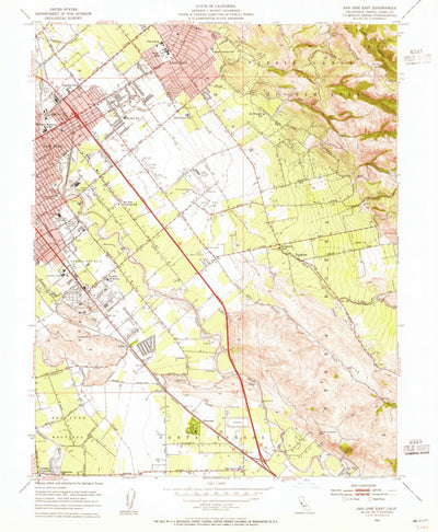 United States Geological Survey San Jose East, CA (1953, 24000-Scale) digital map