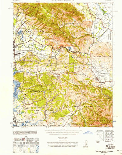 United States Geological Survey San Juan Bautista, CA (1939, 62500-Scale) digital map