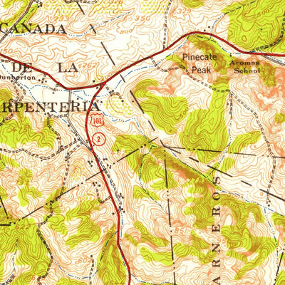 United States Geological Survey San Juan Bautista, CA (1939, 62500-Scale) digital map
