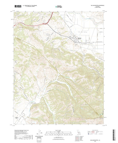 United States Geological Survey San Juan Bautista, CA (2021, 24000-Scale) digital map