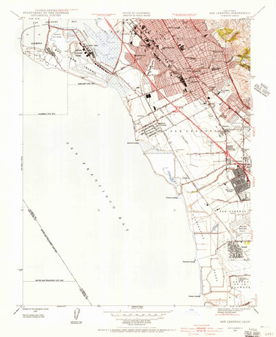 United States Geological Survey San Leandro, CA (1947, 24000-Scale) digital map