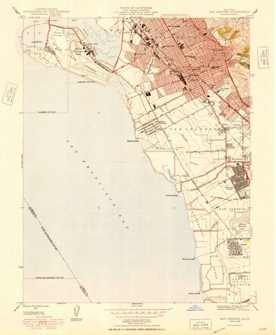United States Geological Survey San Leandro, CA (1948, 24000-Scale) digital map