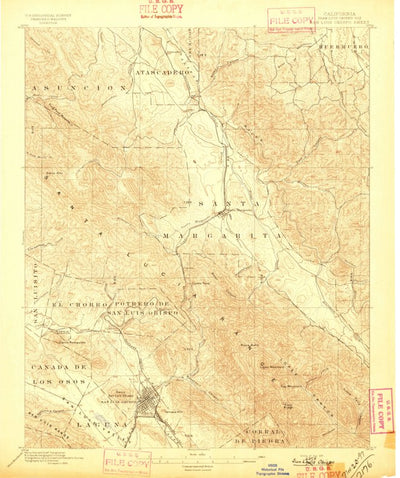 United States Geological Survey San Luis Obispo, CA (1897, 62500-Scale) digital map
