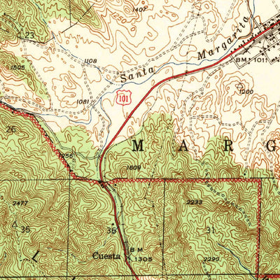 United States Geological Survey San Luis Obispo, CA (1942, 62500-Scale) digital map