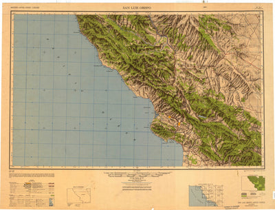 United States Geological Survey San Luis Obispo, CA (1947, 250000-Scale) digital map