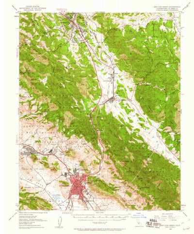 United States Geological Survey San Luis Obispo, CA (1952, 62500-Scale) digital map
