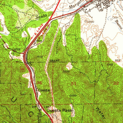 United States Geological Survey San Luis Obispo, CA (1952, 62500-Scale) digital map