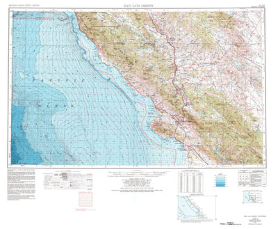 United States Geological Survey San Luis Obispo, CA (1956, 250000-Scale) digital map