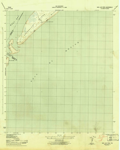 United States Geological Survey San Luis Pass, TX (1943, 31680-Scale) digital map
