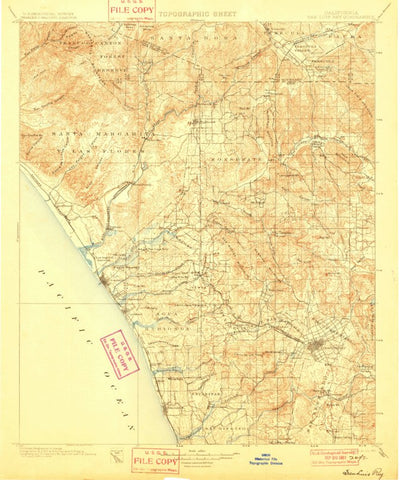 United States Geological Survey San Luis Rey, CA (1901, 125000-Scale) digital map