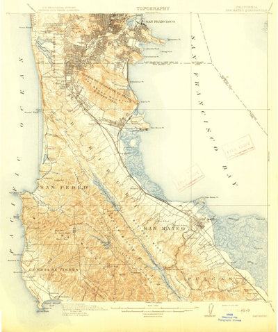 United States Geological Survey San Mateo, CA (1915, 62500-Scale) digital map