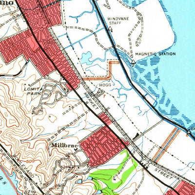 United States Geological Survey San Mateo, CA (1939, 62500-Scale) digital map