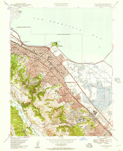United States Geological Survey San Mateo, CA (1947, 24000-Scale) digital map