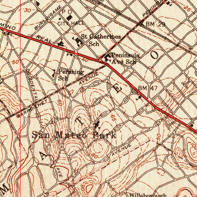 United States Geological Survey San Mateo, CA (1947, 24000-Scale) digital map