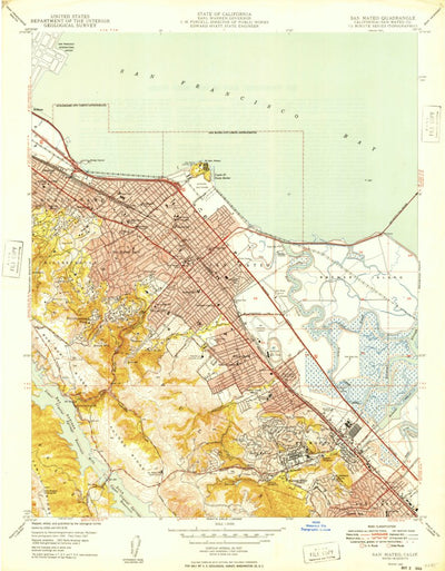 United States Geological Survey San Mateo, CA (1949, 24000-Scale) digital map