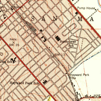 United States Geological Survey San Mateo, CA (1949, 24000-Scale) digital map