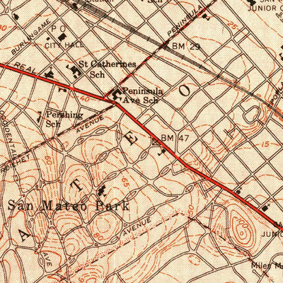 United States Geological Survey San Mateo, CA (1949, 24000-Scale) digital map